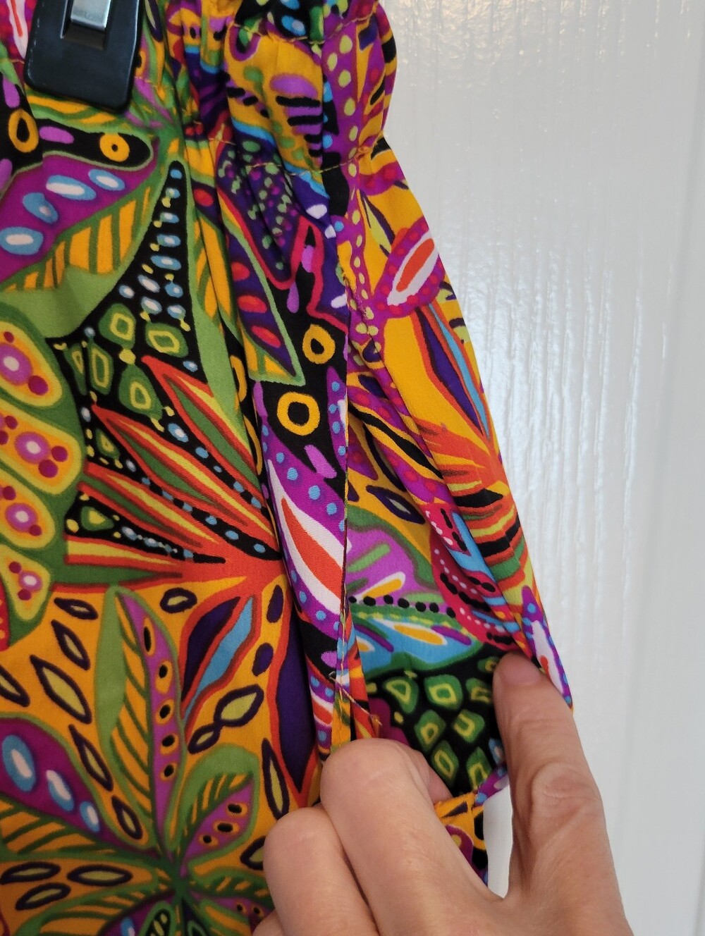 Live 4 Truth Vibrant Multicolor Leaf-Print Wide Leg Pants Women's XL with Pocket - Picture 5 of 7